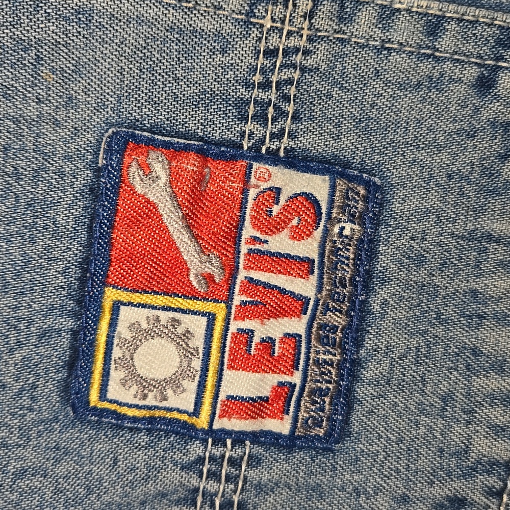 Vintage Little Levi's Levis Quality Service Denim Jean Shorts Big Patch 2T - Picture 2 of 16